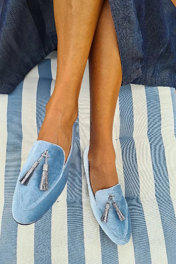 Dame Loafers med Sølvdusker og Slip-On Design
