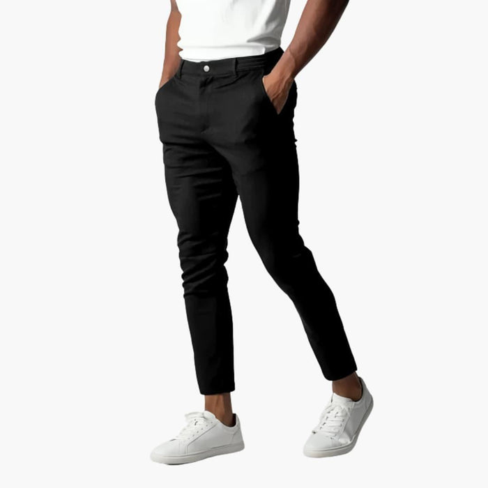 Herre Stretch Chinos med Elastisk Liv og Slanke Ben