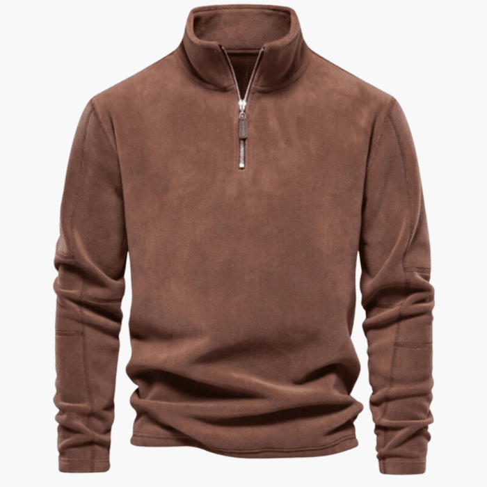Herre Fleece Pullover med Halv-Glidelås