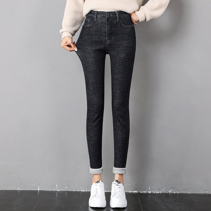 Sigrid | Fôrede skinny jeans med høyt liv og myk fleece