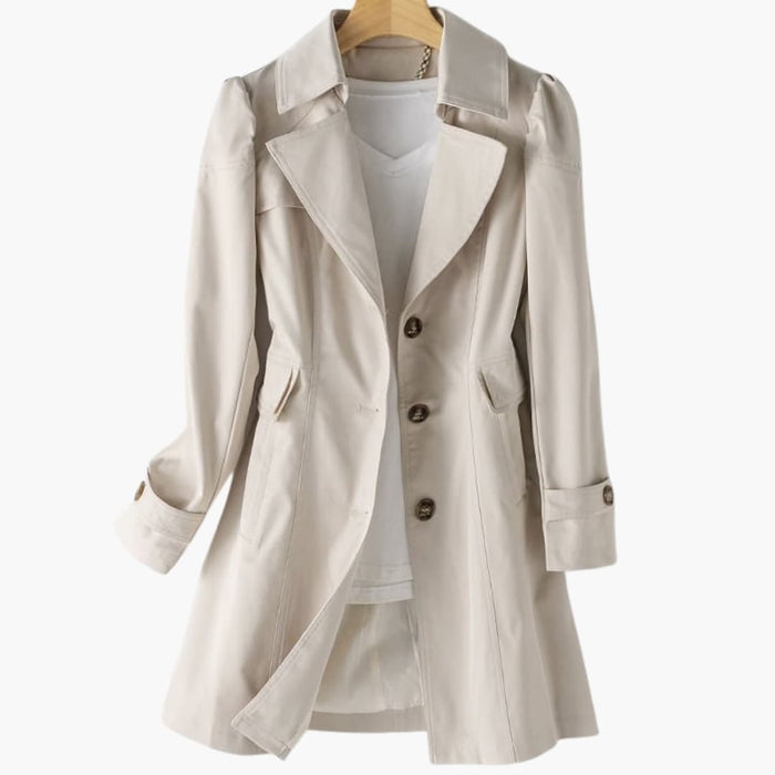 Dame Trench Coat med Justerbar Midje