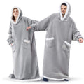Oversized hoodiepledd med sherpafôret hette