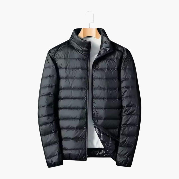 Herre Quilted Jakke med Glidelås og Krage