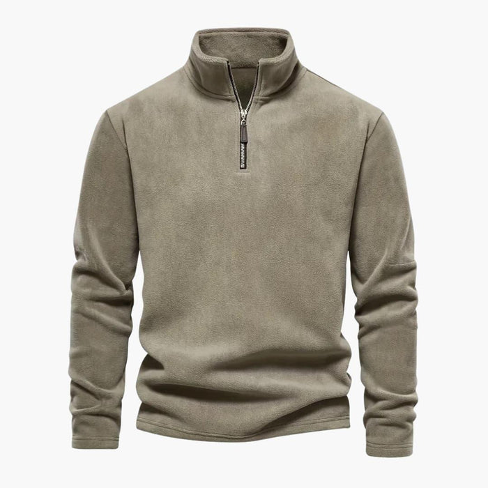 Herre Zip-Up Fleece Genser med Myk Fôr