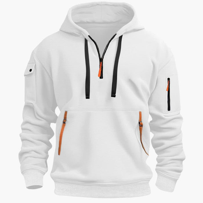 Herre Hoodie med Justerbar Hette og Lommer med Glidelås