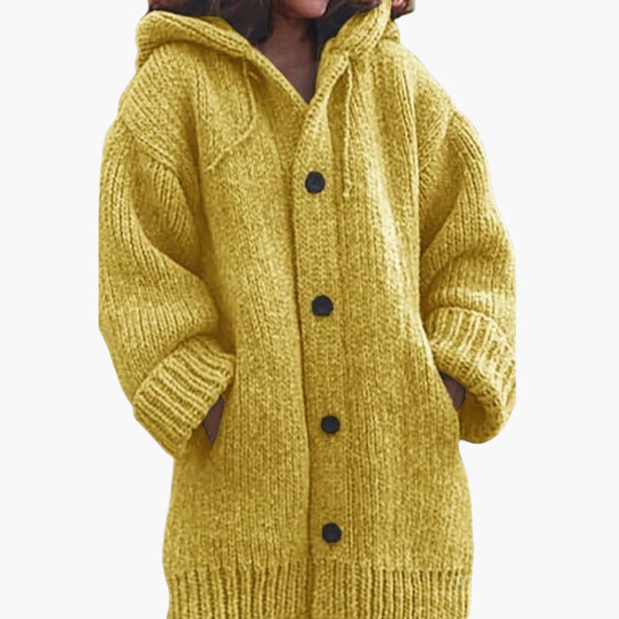 Damehettecardigan med lang snitt