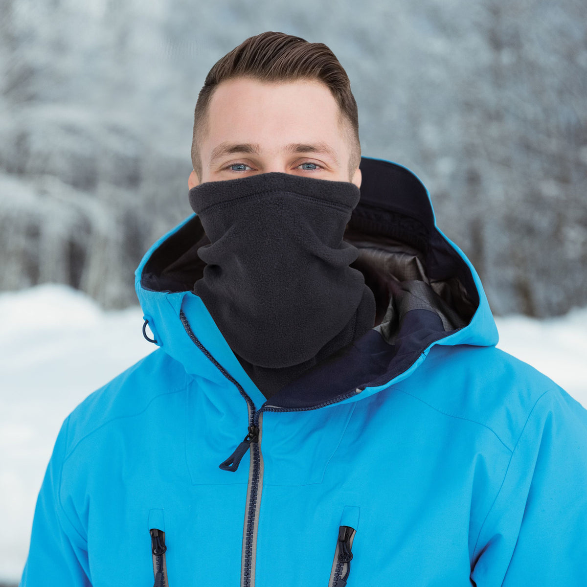 Fleece-halsvarmer med snøring og stopper