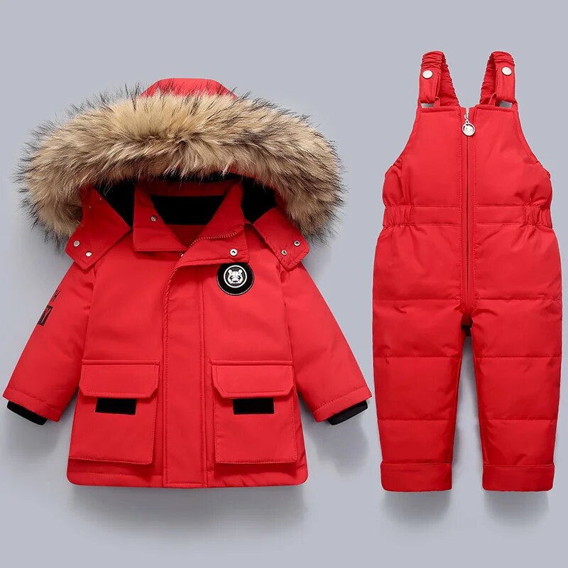 Barne Jakke og Heldress i Sett med Glidelås og Knapper