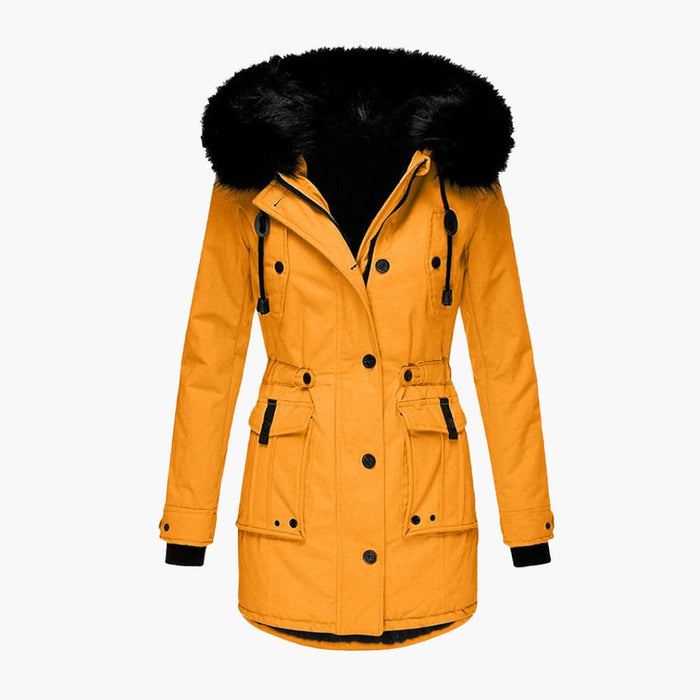 Dame Parka Jakke med Hette og Lommer med Flap