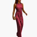 Dame Jumpsuit med Belte og Lange Ben