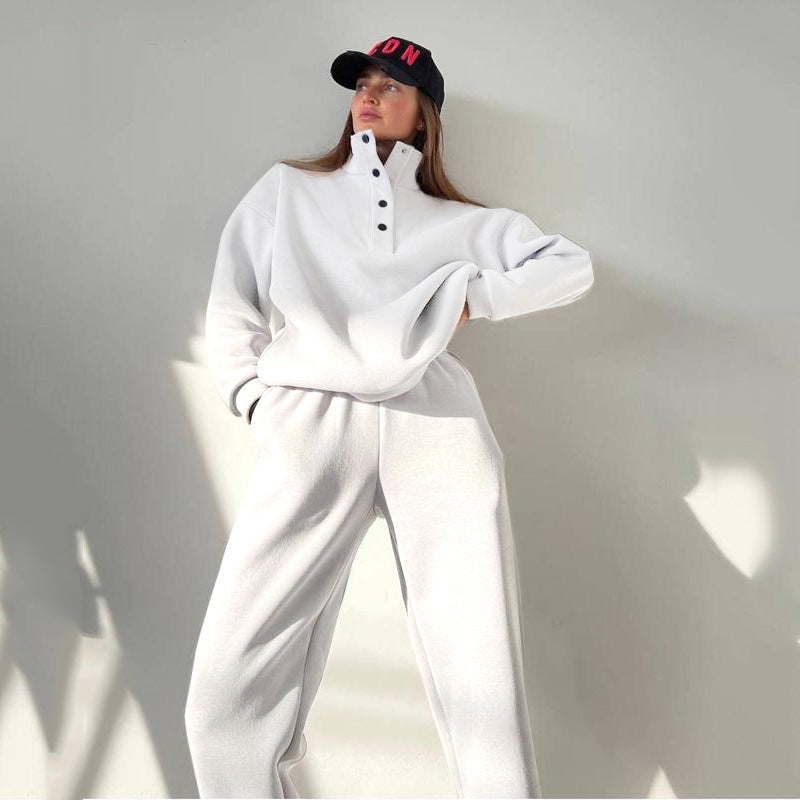 Oversized kosedress i fleece med ståkrage