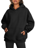 Oversized hettegenser med fleece og lomme