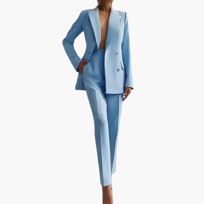 Dame Dress Sett med Blazer og Rett Bukse