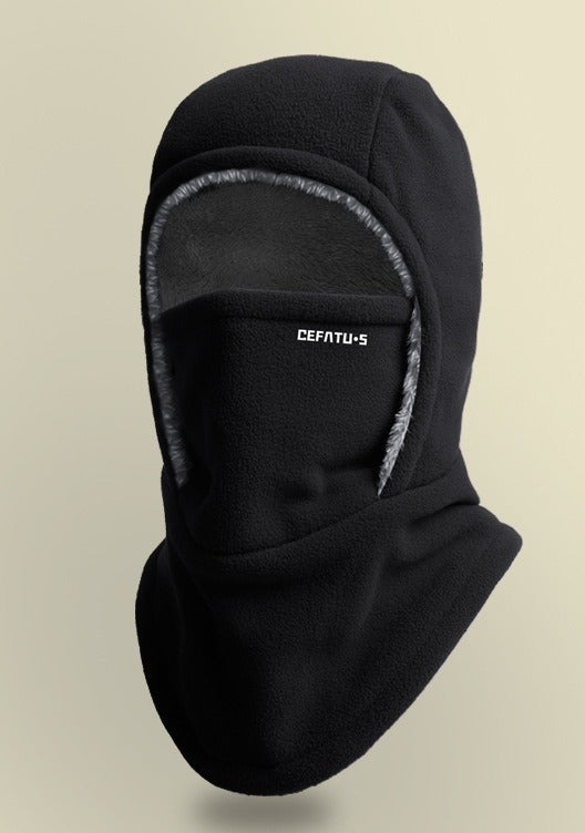 Fleecehette med ansiktsmaske og halsvarmer