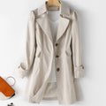 Dame Trenchcoat i Lett Polyester til Jobb og Hverdag