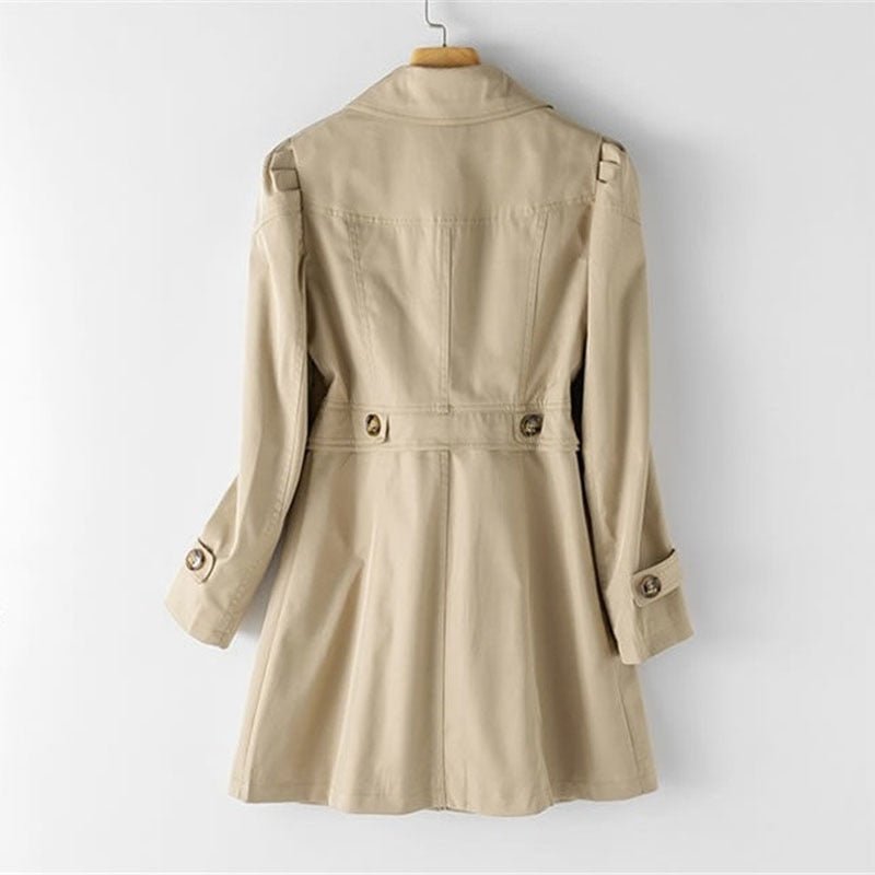 Dame Trenchcoat i Lett Polyester til Jobb og Hverdag