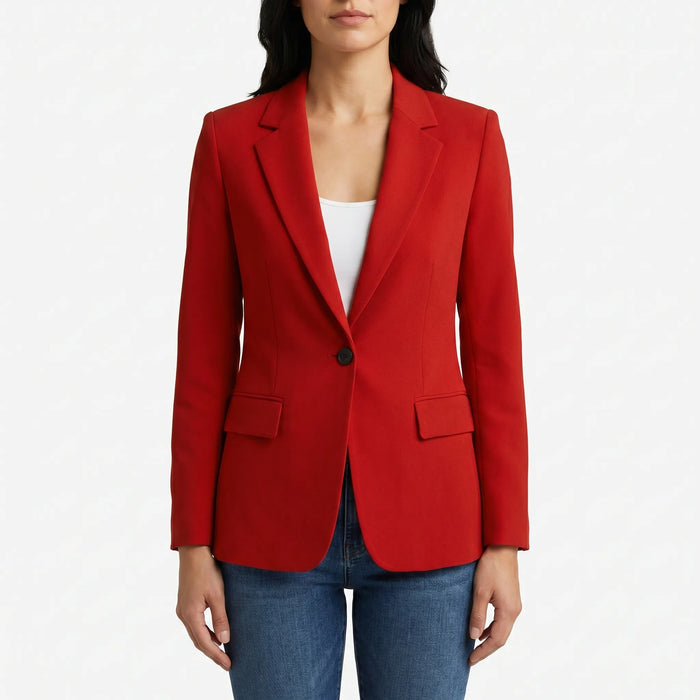 Dame Blazer med Enkeltknapp og Hakkjakkeslag