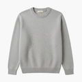 Herre Crew Neck Strikkegenser med Ribbestrikkede Mansjetter og Kant