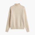 Dame Turtleneck Genser med Strukturert Strikk og Lange Ermer