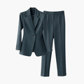 Dame Blazer Sett med Strukturert Passform og Rett Bukser