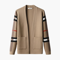 Herre Cardigan med Stripete Ermer og Frontlommer