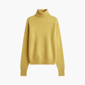 Dame Turtleneck Genser med Ribbestrikk og Lange Ermer