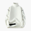 Herre Turtleneck Strikkegenser med Ribbete Overflate og Lange Ermer