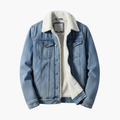 Herre Denimjakke med Sherpa Krage
