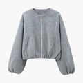 Kvinnes Cropped Jakke med Glidelås