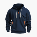 Herre Hoodie med Justerbar Hette og Lommer med Glidelås