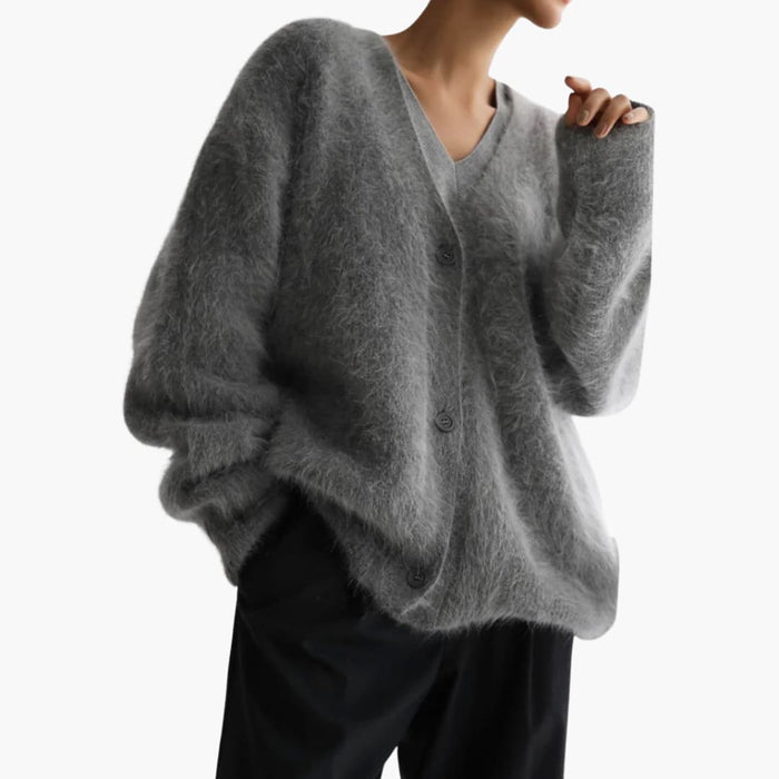 Dame Cardigan med Strukturert Overflate