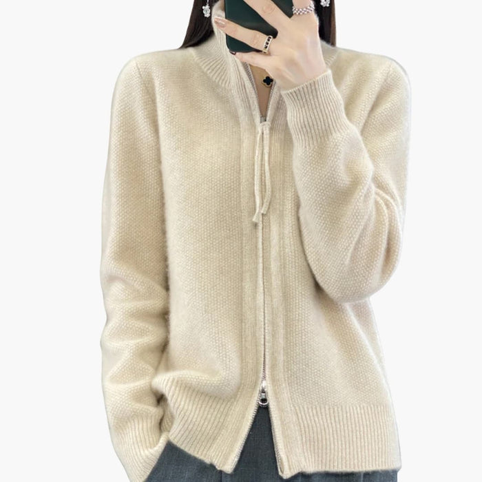 Dame Cardigan med Glidelås