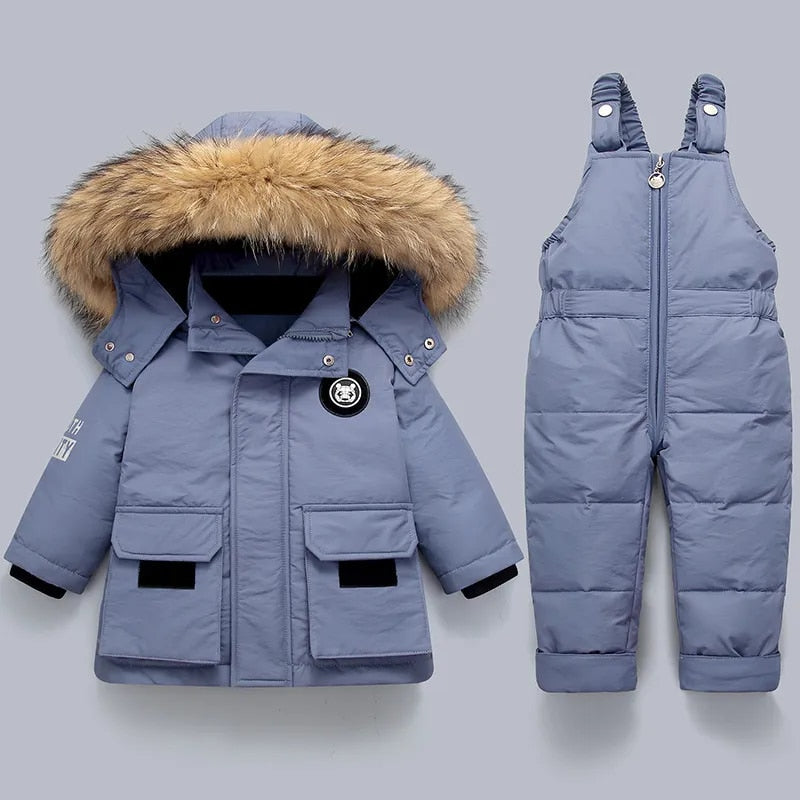 Barne Jakke og Heldress i Sett med Glidelås og Knapper