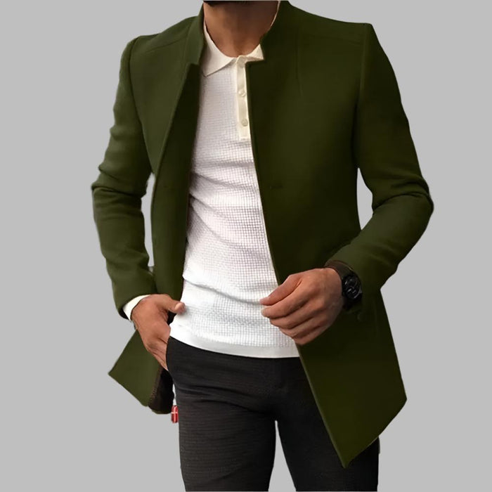 Herre Enkeltknappet Blazer med Krage for Kontor