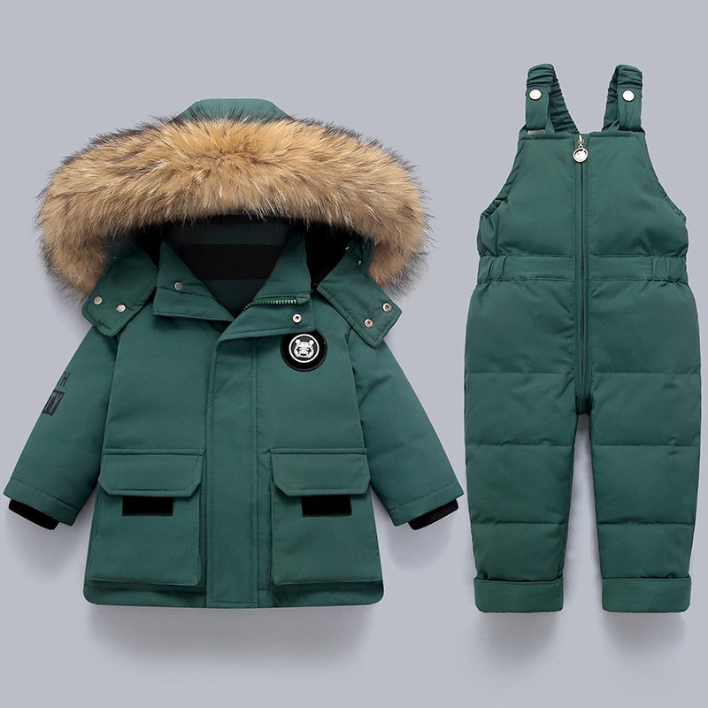 Barne Jakke og Heldress i Sett med Glidelås og Knapper
