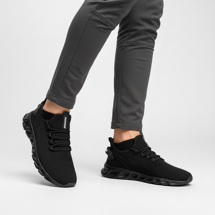 Herre Lettvekkede Strikkede Sneakers med Dempet Såle