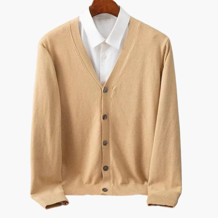 Herre Cardigan med V-hals og Knapplukking