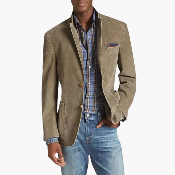 Herre Cordfløyel Blazer med Notch Lapel