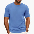 Herre Crew Neck T-skjorte med Strukturert Overflate