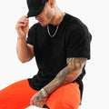 Herre Oversized T-skjorte med Rund Hals og Korte Ermer