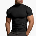 Herre Kortermet Turtleneck T-skjorte – Enkelt Top