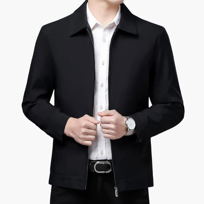 Herre Slim Fit Jakke med Ståkrage og Glidelås