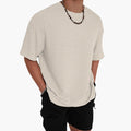 Menns teksturerte crew neck kortermet T-skjorte