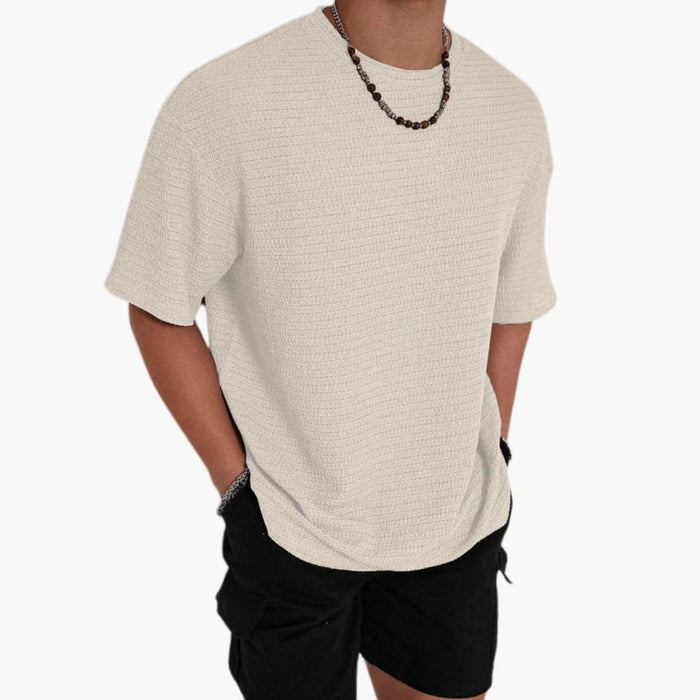 Menns teksturerte crew neck kortermet T-skjorte