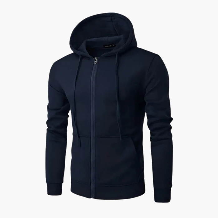 Herre Zip Hoodie med hette og frontlommer