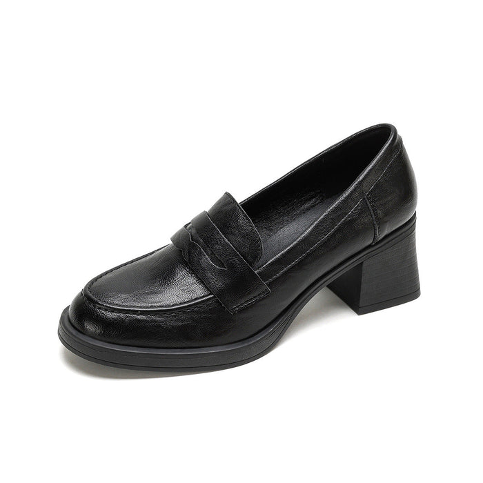 Dame Loafers med Blokhæl og Slip-On Design for Kontor