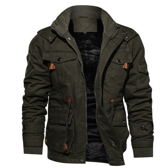 Herre Fieldjacke med Fleecefôr og Multifunksjonelle Lommer