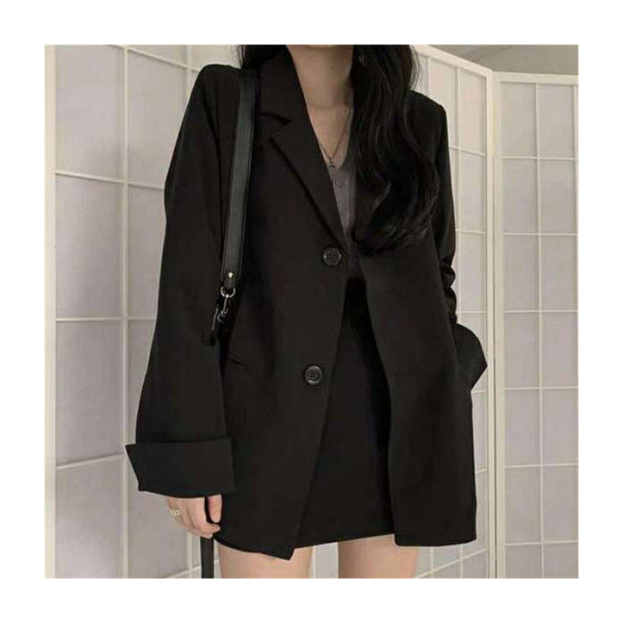 Dame Blazer med To Knapper og Romslig Passform