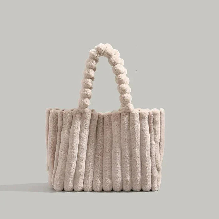 Dame Plysj Håndveske med Perlehengsler og Chanel-Design