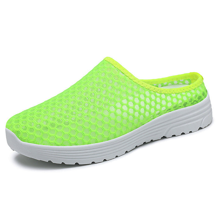 Dame Slip-On Tøfler med Åpen Mesh og Kilehæl
